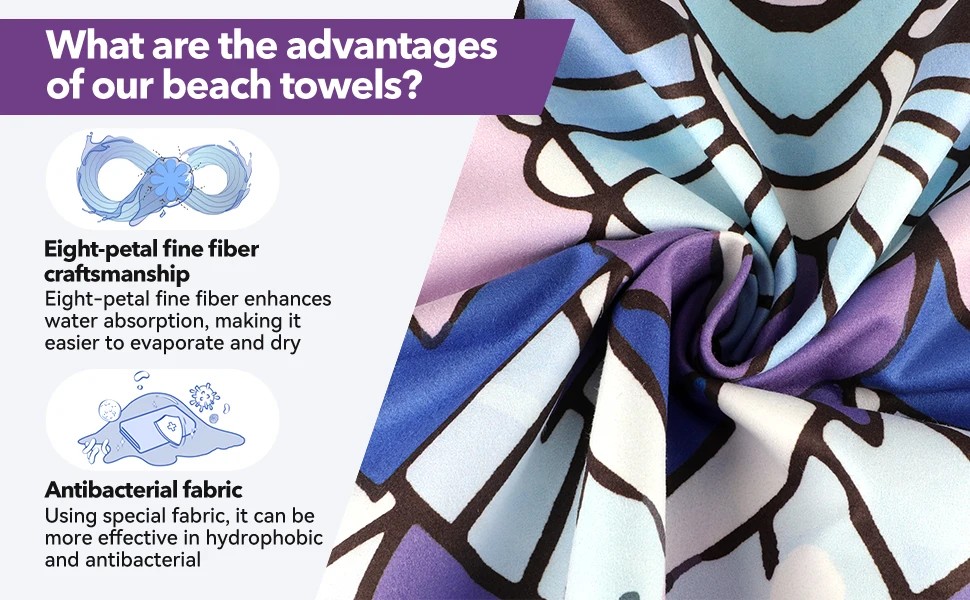 1pc Ocean Element Beach Towel, - Outdoor Sports Center 评论和价格