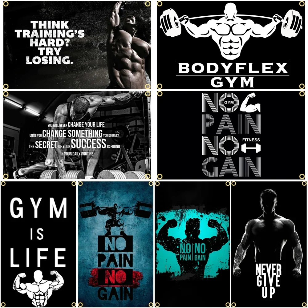 GYM Flag Message Signs Slogan  - Outdoor Sport Club 评论和价格